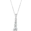 9ct White Gold Cubic Zirconia Pendant (Chain Included)