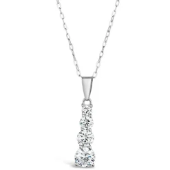 9ct White Gold Cubic Zirconia Pendant (Chain Included)
