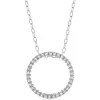 9ct White Gold Cubic Zirconia Open Circle Pendant (Chain Included)