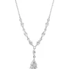 9ct White Gold Cubic Zirconia Tear Drop Pendant