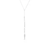 9ct White Gold Cubic Zirconia Set & Polished Drop Necklet