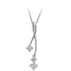 9ct White Gold Cubic Zirconia Pendant (Chain Included)