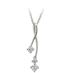 9ct White Gold Cubic Zirconia Pendant (Chain Included)
