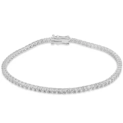 9ct White Gold Cubic Zirconia Tennis Bracelet