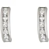 9ct White Gold Cubic Zirconia Hoop Earrings