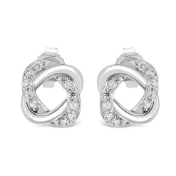 9ct White Gold Cubic Zirconia Stud Earrings