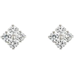 9ct White Gold Cubic Zirconia Stud Earrings