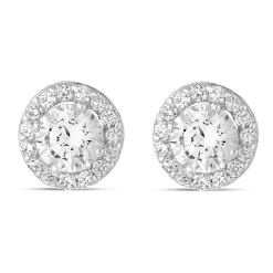 9ct White Gold Cubic Zirconia Halo Stud Earrings