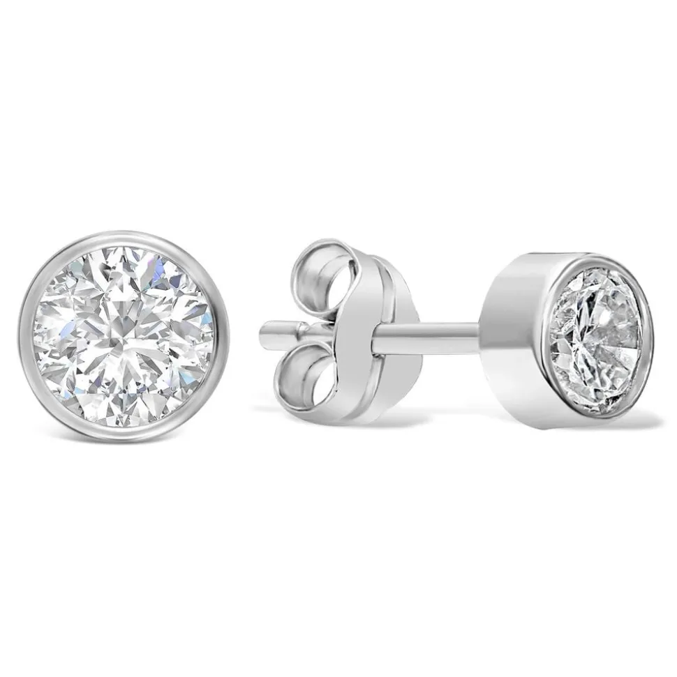 9ct White Gold Cubic Zirconia Stud Earrings