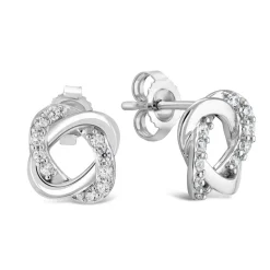 9ct White Gold Cubic Zirconia Stud Earrings