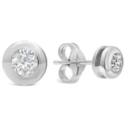 9ct White Gold Cubic Zirconia Stud Earrings