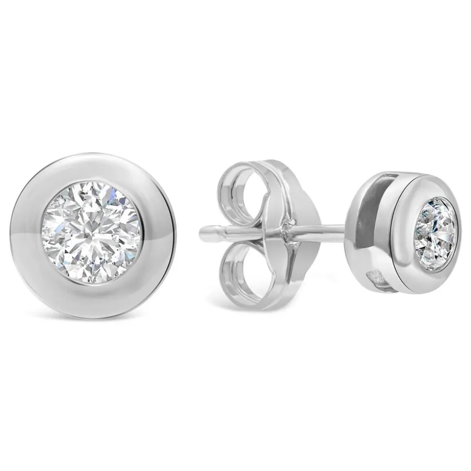 9ct White Gold Cubic Zirconia Stud Earrings