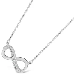 9ct White Gold Cubic Zirconia Infinity Necklace