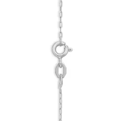 9ct White Gold Cubic Zirconia Open Circle Pendant (Chain Included)