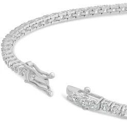 9ct White Gold Cubic Zirconia Tennis Bracelet