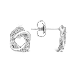 9ct White Gold Cubic Zirconia Stud Earrings