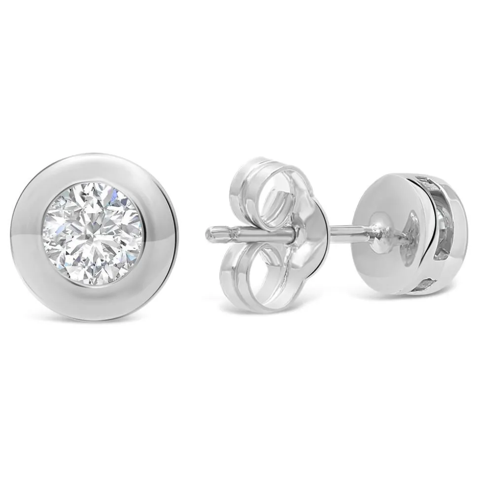 9ct White Gold Cubic Zirconia Stud Earrings