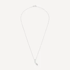9ct White Gold Cubic Zirconia Ribbon Shaped Pendant