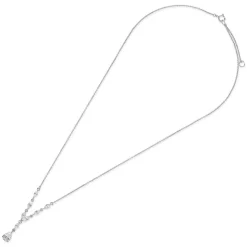 9ct White Gold Cubic Zirconia Tear Drop Pendant