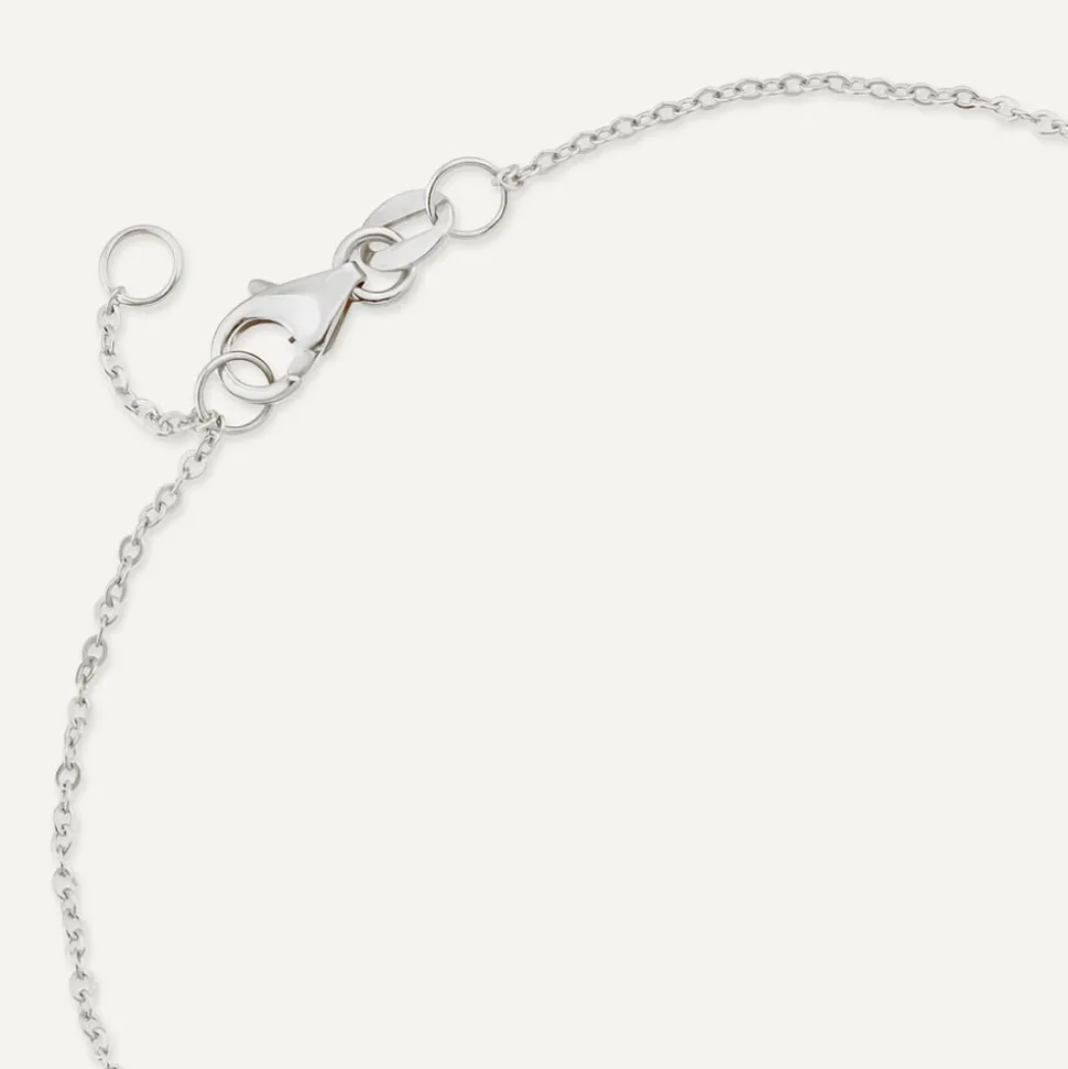 9ct White Gold Cubic Zirconia Set Open Clover Petal Bracelet