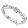 9ct White Gold Diamond 2 Row Pave Twist 0.15ct Ring
