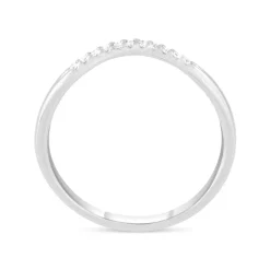 9ct White Gold Diamond Curved 2mm Wedding Band
