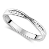 9ct White Gold Diamond 3mm Twist Wedding Ring