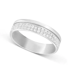 18ct White Gold Diamond 1.5mm Wedding Ring