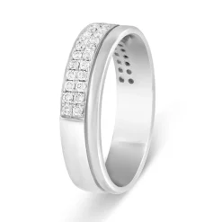 18ct White Gold Diamond 1.5mm Wedding Ring
