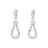 9ct White Gold Diamond Open Top Pear Drop Earrings