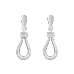 9ct White Gold Diamond Open Top Pear Drop Earrings