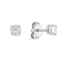 9ct White Gold Diamond Stud Earrings.