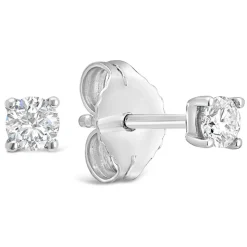 9ct White Gold Diamond Stud Earrings