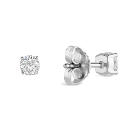 9ct White Gold Diamond Stud Earrings.