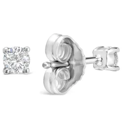9ct White Gold Diamond Stud Earrings