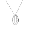 9ct White Gold Double Oval Cubic Zirconia Set Pendant