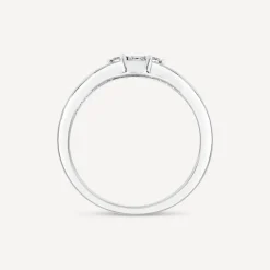 9ct White Gold Double Polished & 0.19ct Diamond Set Wedding Ring