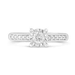 9ct White Gold Engagement Ring
