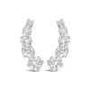 9ct White Gold Five Cubic Zirconia Climber Stud Earrings