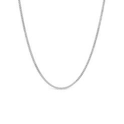 9ct White Gold Flat Curbed Chain Necklet