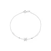 9ct White Gold Flower Infinity Beads Bracelet