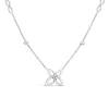 9ct White Gold Flower Infinity Beads Necklet