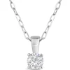 9ct White Gold Four Claw Diamond 0.25ct Pendant