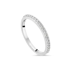 18ct White Gold Full Grain 0.15ct Diamond Half Eternity Ring