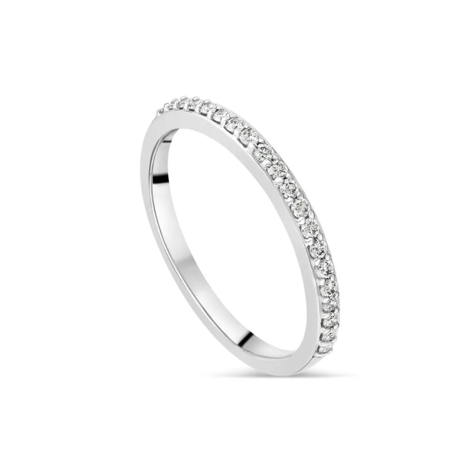 18ct White Gold Full Grain 0.15ct Diamond Half Eternity Ring