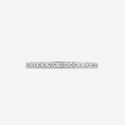 18ct White Gold Full Grain 0.15ct Diamond Half Eternity Ring