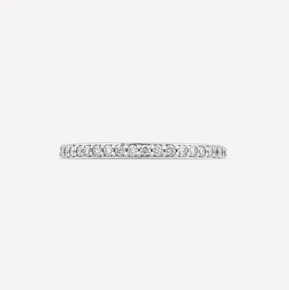 18ct White Gold Full Grain 0.15ct Diamond Half Eternity Ring