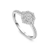 18ct White Gold Illusion 0.35ct Diamond Cluster Shoulders Ring