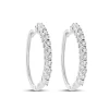 9ct White Gold Illusion Set 0.07ct Diamond Hoop Earrings