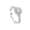 18ct White Gold Illusion Set 0.50ct Diamond Halo and Shoulders Ring